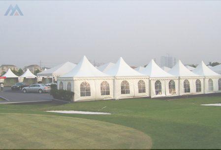 white advertising pagoda tent for events