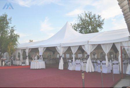 Romantic decorated marriage party tent