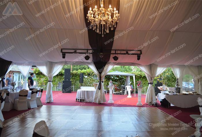 Romantic decorated marriage party tent